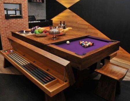 dining table converts to pool table
